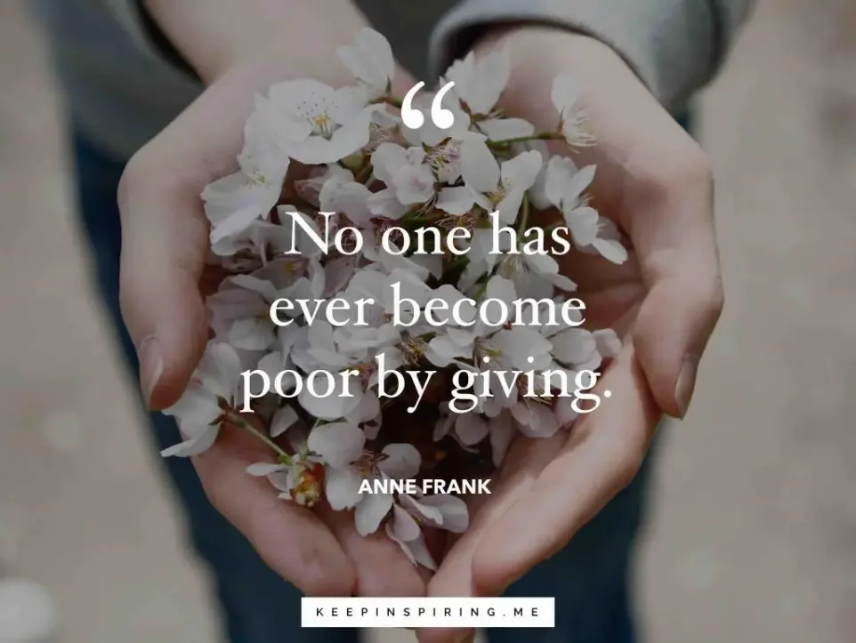 “Portrait of Anne Frank with an inspirational quote about hope and humanity”